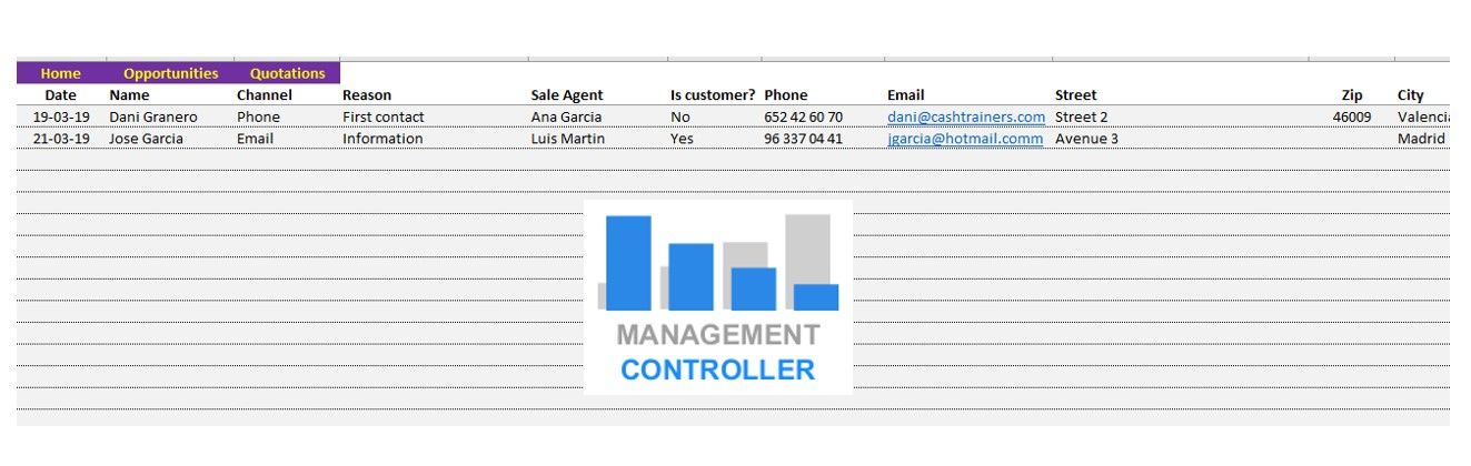 CRM M1 Free Excel Template