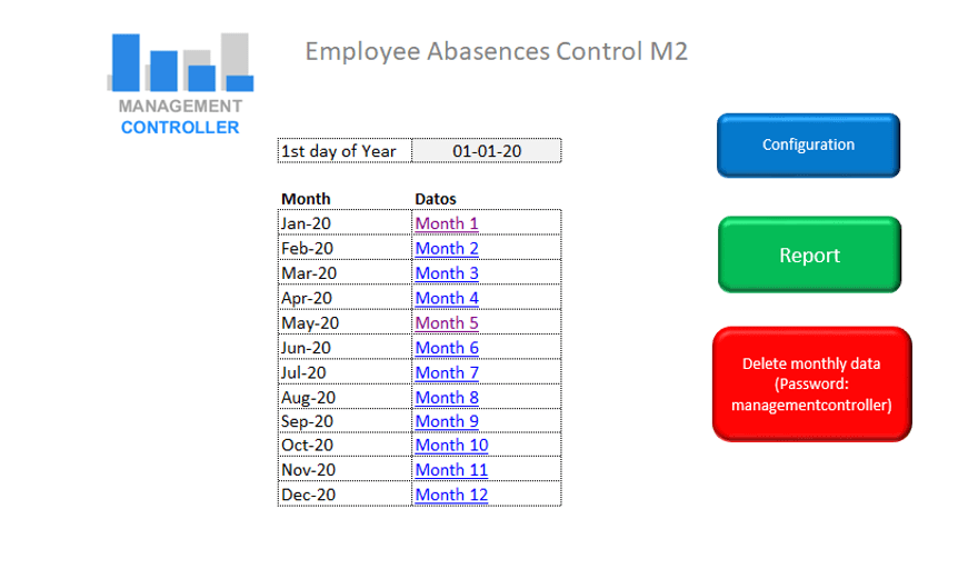 Employee Absences Control Management Free Excel Template