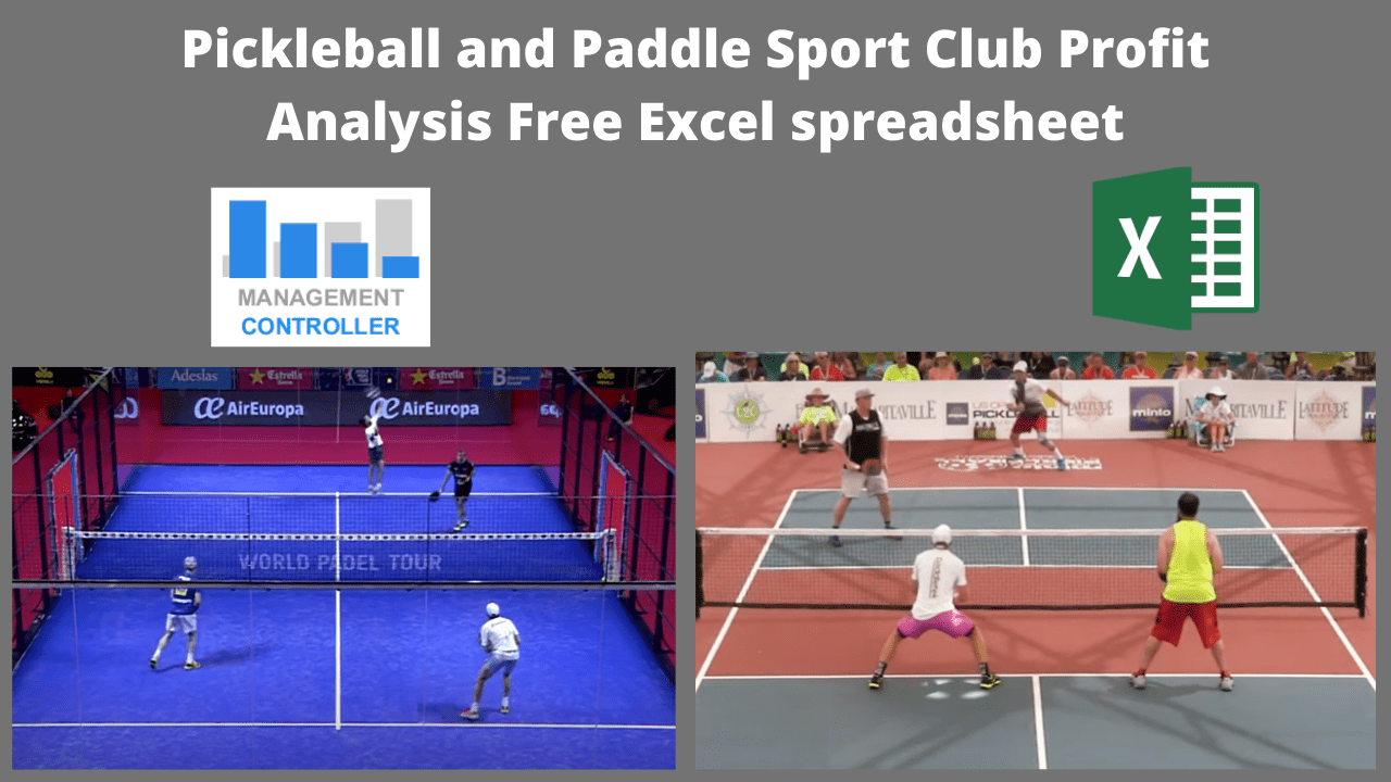 Pickleball and Paddle Sport Club Profit Analysis Free Excel spreadsheet