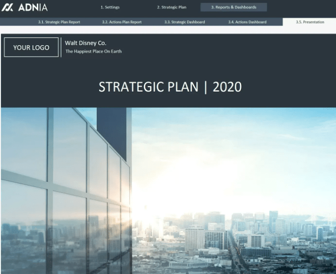 Excel spreadsheet Strategic Plan