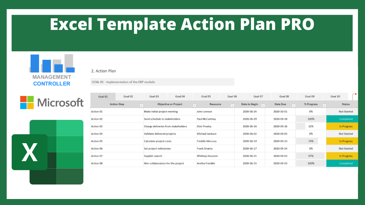 Excel Template Action Plan PRO