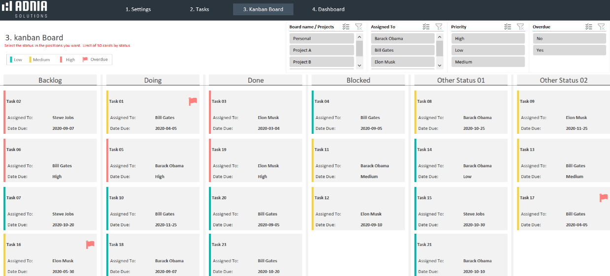 03 Projects Kanban Control Excel Template