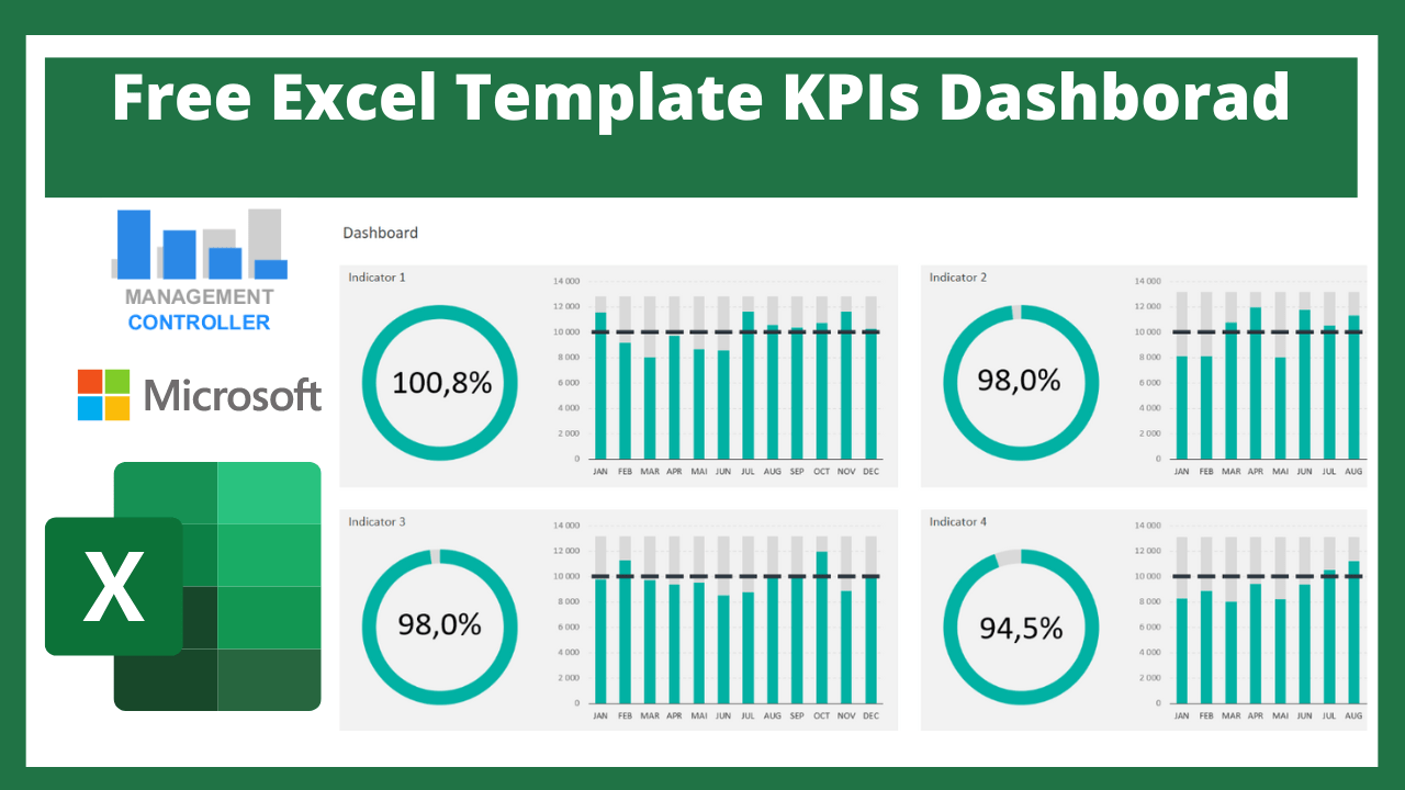 Free Excel Template KPIs Dashborad
