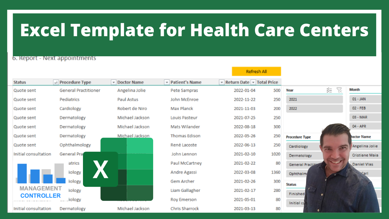 Excel Template for Health Care Centers