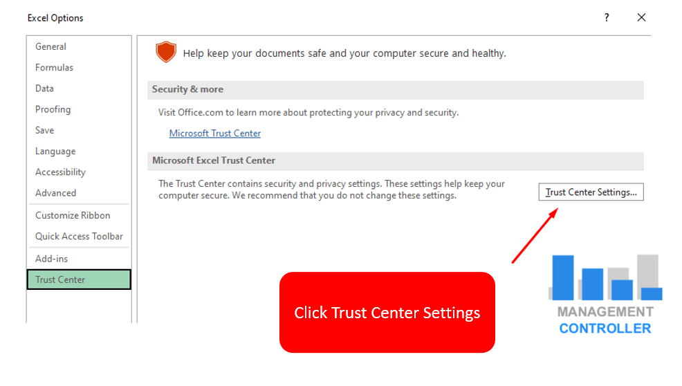 04 Security Macros Excel files downloaded internet from trusted sites
